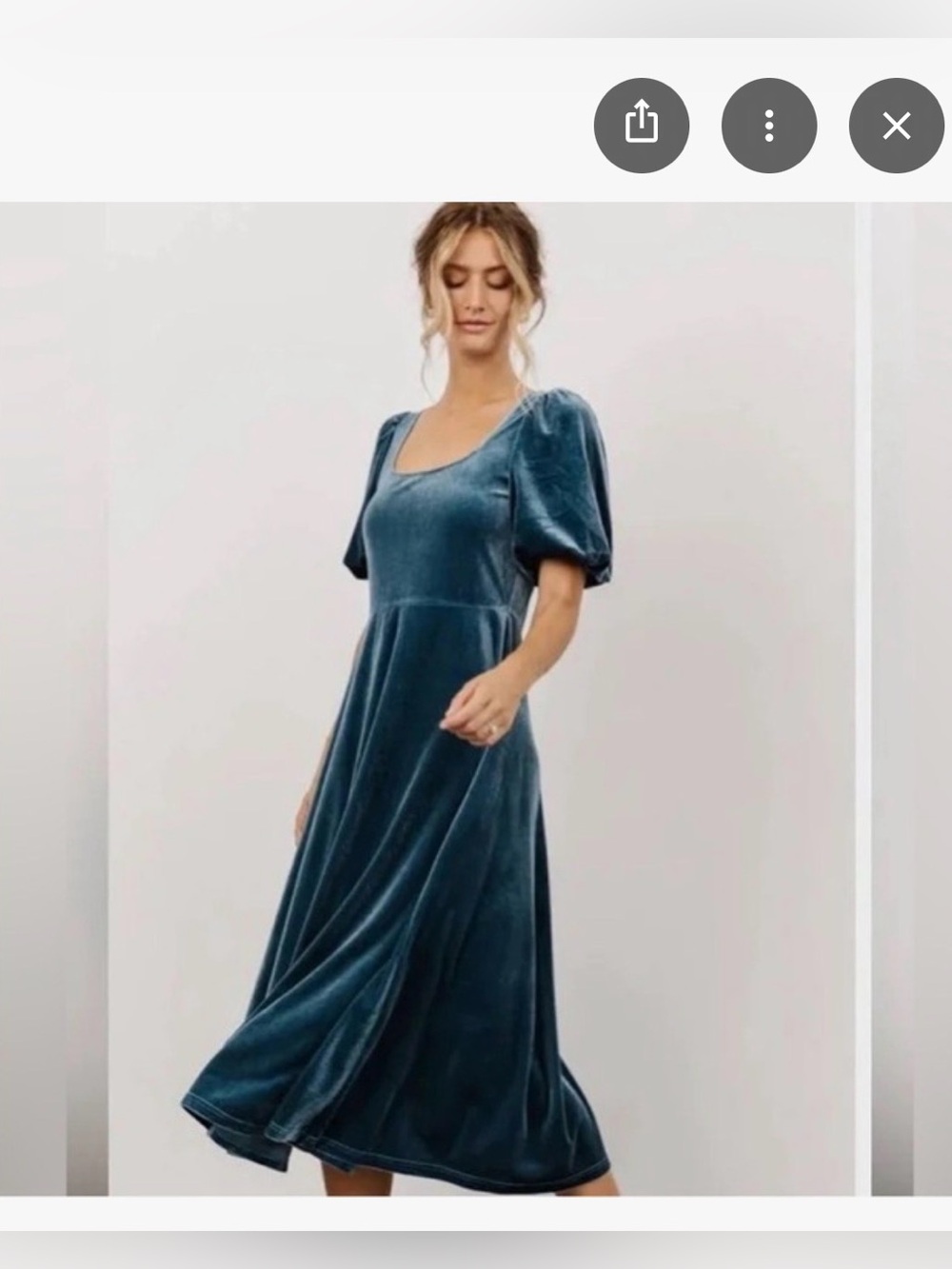 Baltic Born Nora Velvet Dress in English Green - Picture 6 of 6